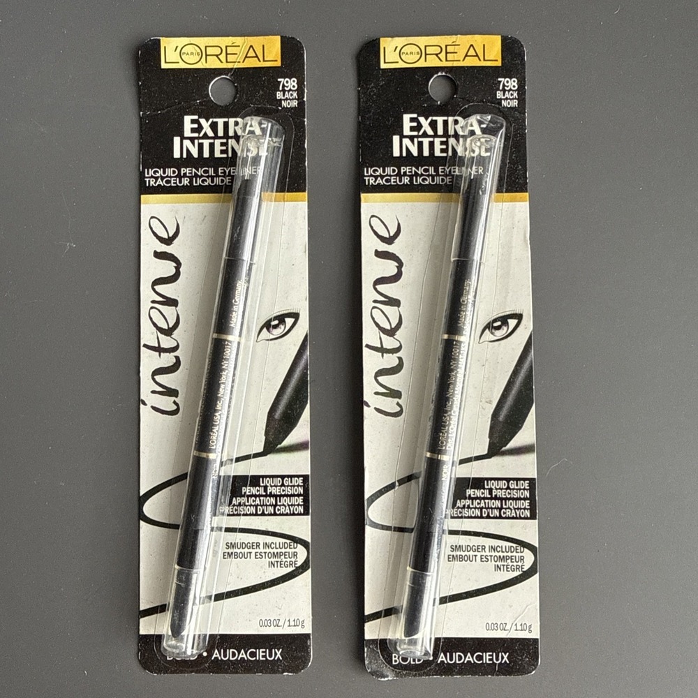 Lot x 2 L'Oreal Paris Extra Intense Liquid Eyeliner Pencil, # 798 Black - Picture 1 of 5
